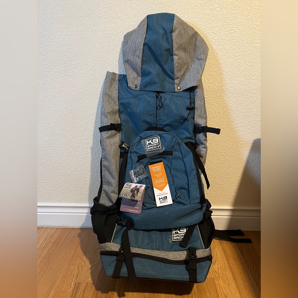 XXL K9 Sport Sack Rover with 3in booster block dog backpack